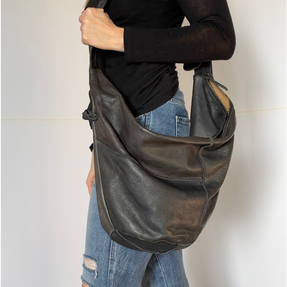 Black leather Cut N’Paste Saba Hobo Bag. Great condition!